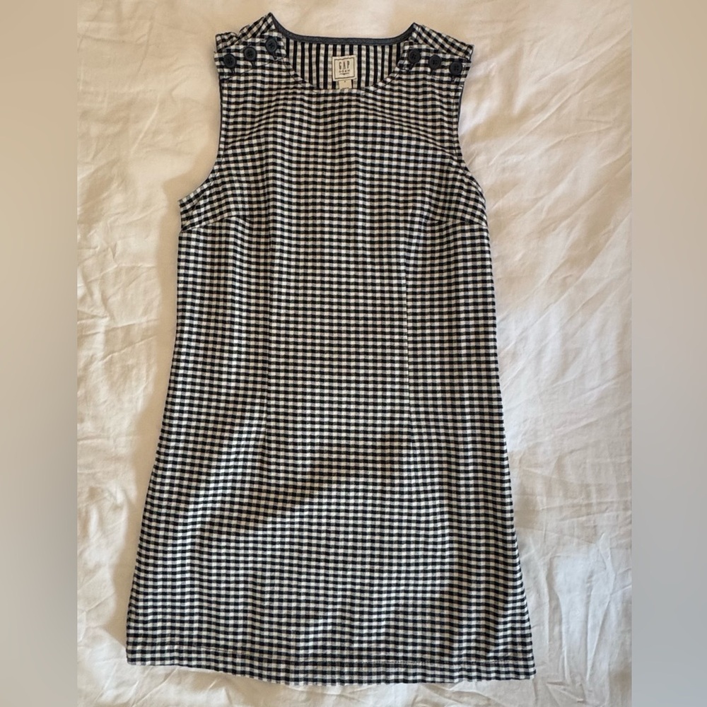 GAP DOEN Black and White Gingham Mini Dress